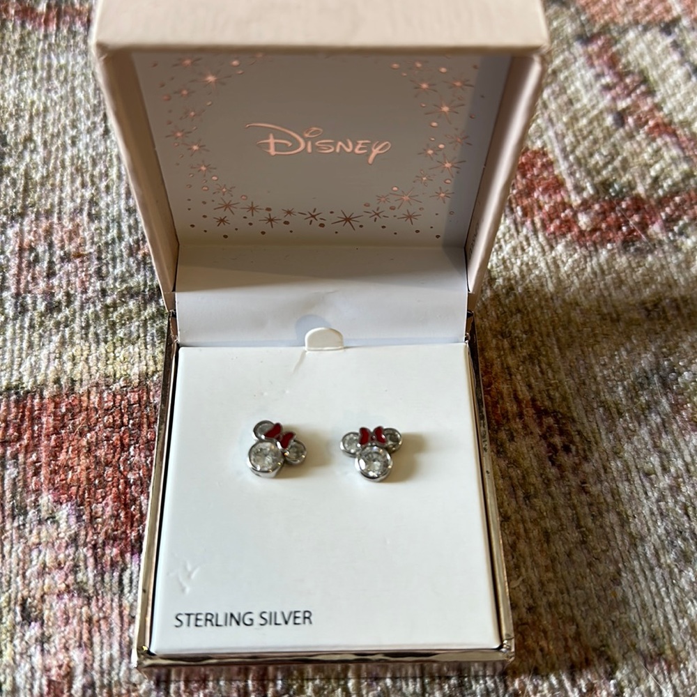 Sterling Silver Minnie Mouse Earrings